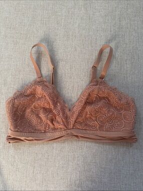 Aerie Lace Bralette Women’s Size XL Nude Wireless Adjustable